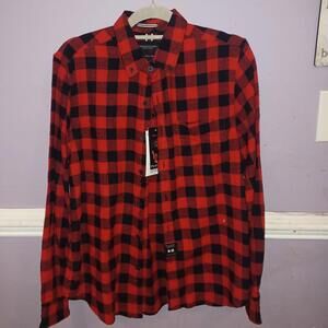 Red flannel long-sleeved button up